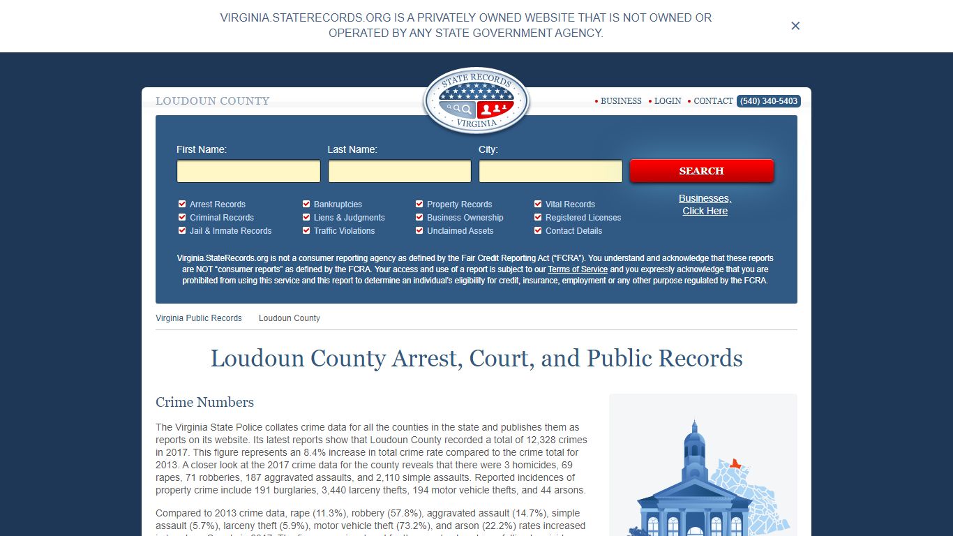 Loudoun County Arrest, Court, and Public Records