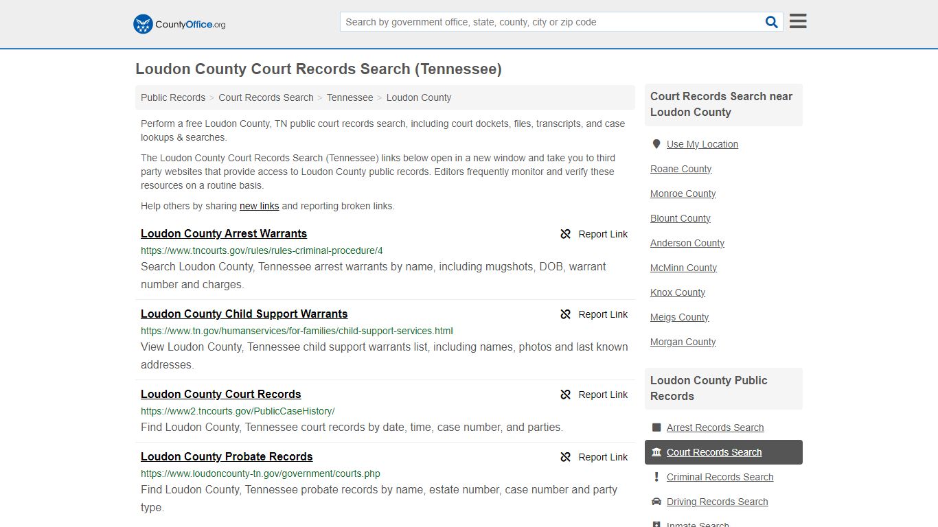 Court Records Search - Loudon County, TN (Adoptions, Criminal, Child ...